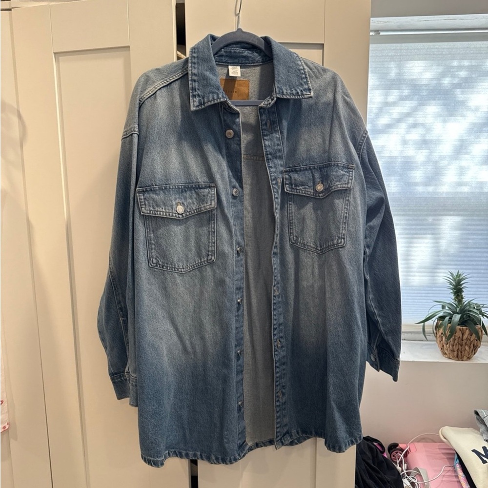 Oversized denim jacket or dress